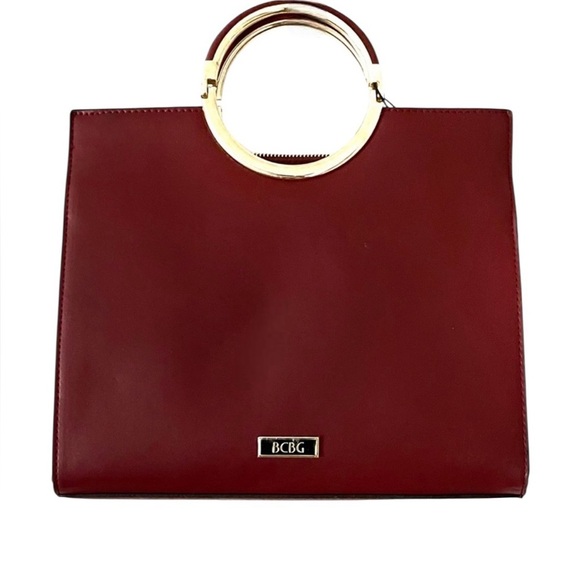 BCBG Maddie Satchel Bag – Wine Red with Gold Hardware NWT - Picture 1 of 4